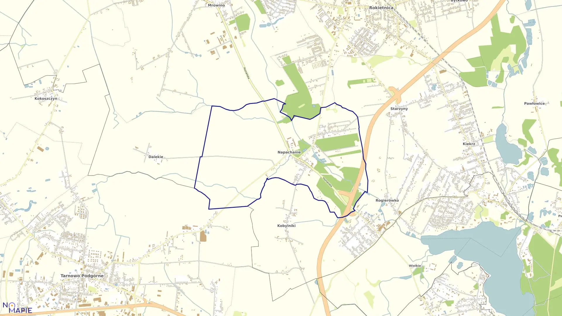 Mapa obrębu NAPACHANIE w gminie Rokietnica