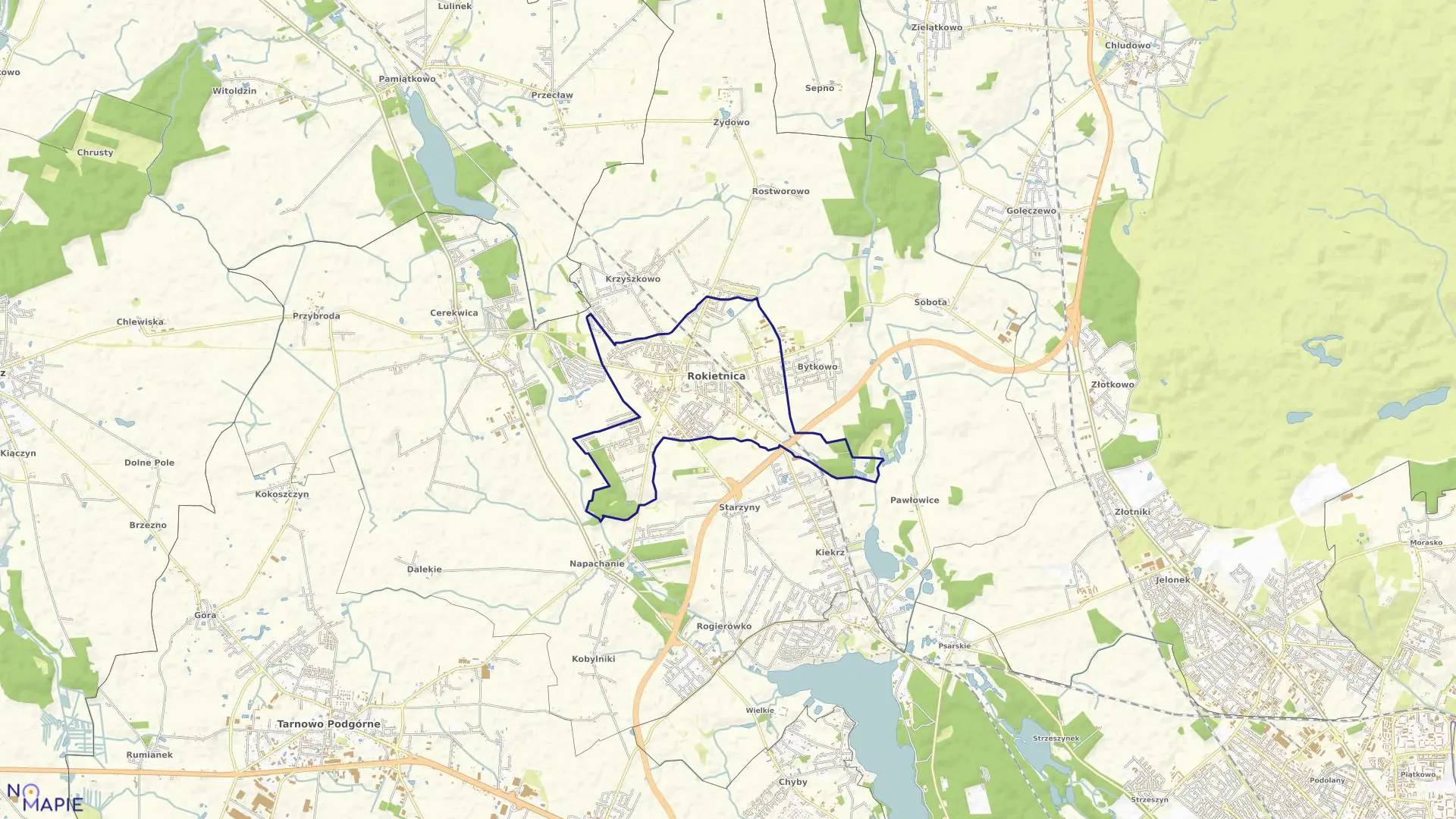 Mapa obrębu ROKIETNICA w gminie Rokietnica