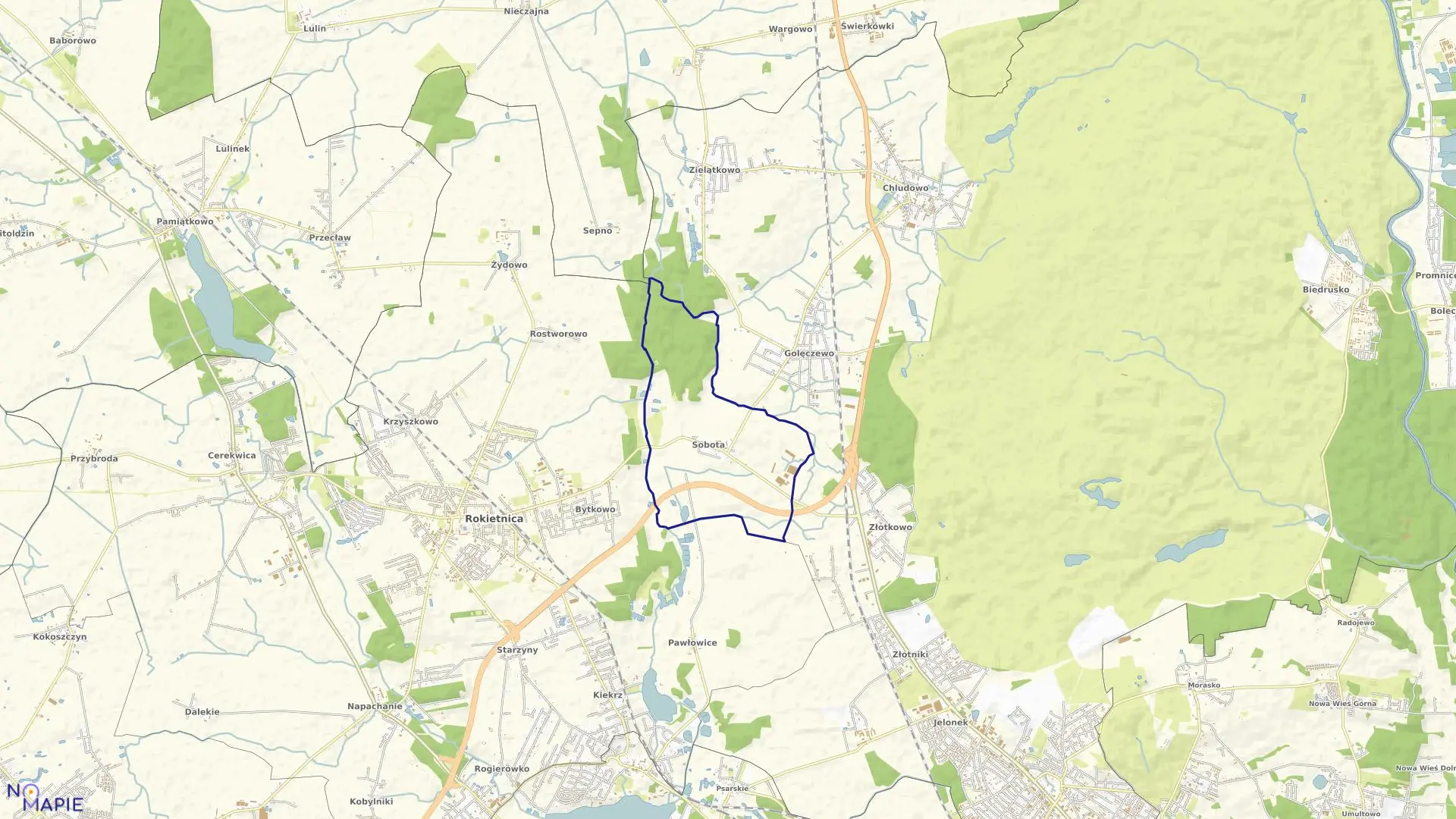 Mapa obrębu SOBOTA w gminie Rokietnica